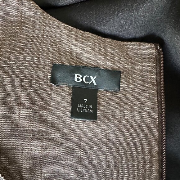 BCX Work Office Career Wear Dress Brown Cap Sleeve Sheath Sz 7 (Fits like 2/4) - Picture 9 of 10
